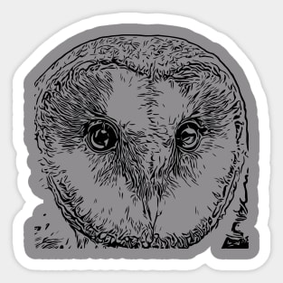 Owl Cute Snowy Comic Style Lineart Sticker